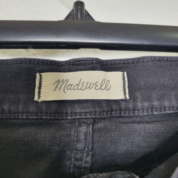 Madewell Size 26 Dark Washed Black Denim Skinny Skinny Mid Rise Ankle Jeans - Picture 8 of 10